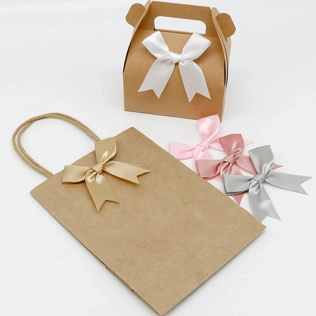 30Pcs Satin Ribbons Handmade Large Bows  Forest  Art Style DIY Hair Clips Headwear Accessories 8.5*8.5CM