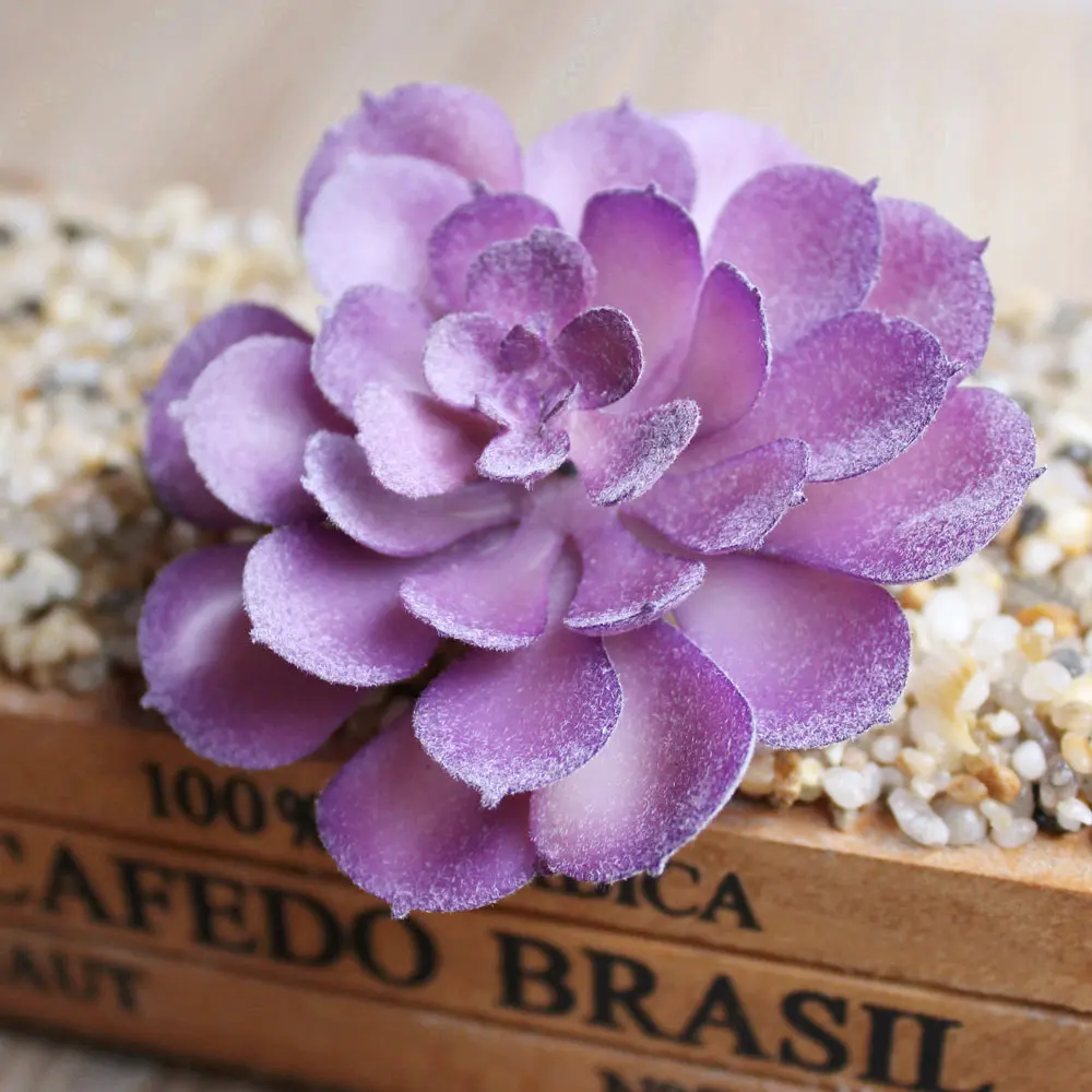 6x7.5cm  Lotus Flower Head PVC Artificial Succulent Plants Home Garden Decoration Fake Plants Green Blue Pink planta artificial