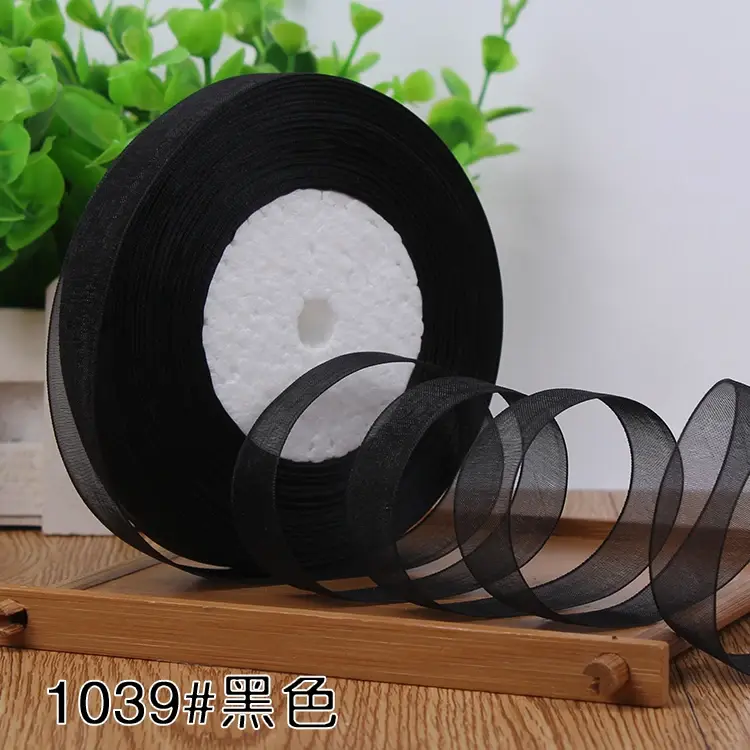 12mm Organza Ribbon Christmas Wedding Birthday Party Decoration Tapes DIY Handmade Crafts Material Gift Packaging Chiffon Ribbon