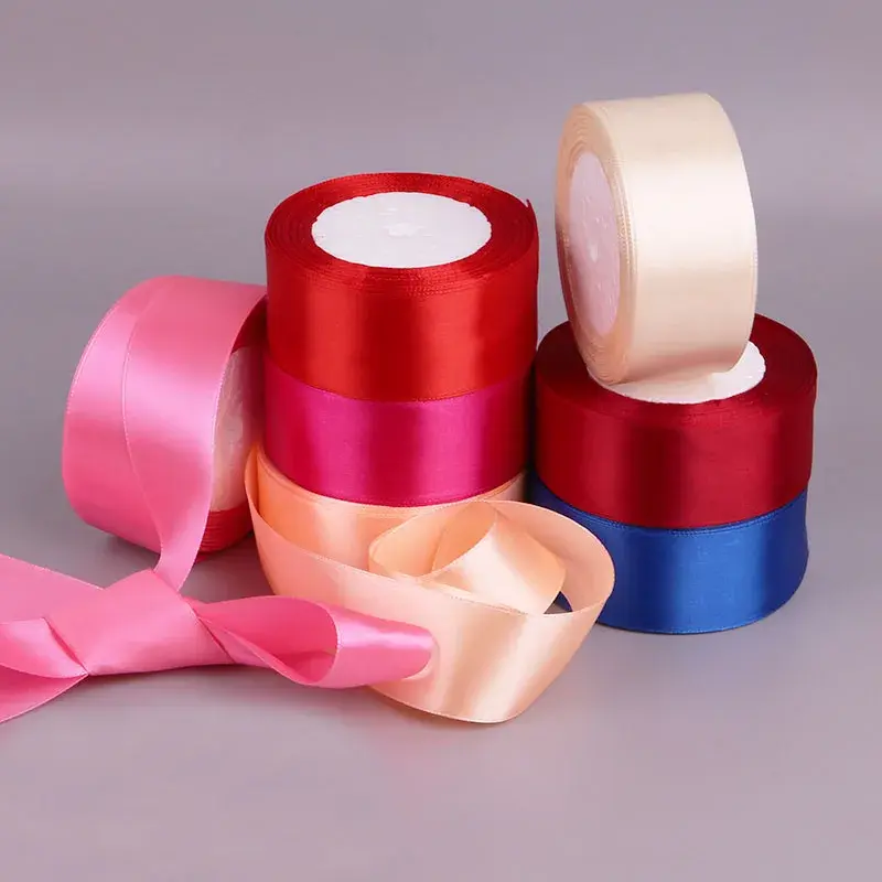 40mm Silk Satin Ribbons 22Meters/Roll Christmas Halloween Wedding Birthday Party Festival Decoration Gift Wrapping White Ribbon