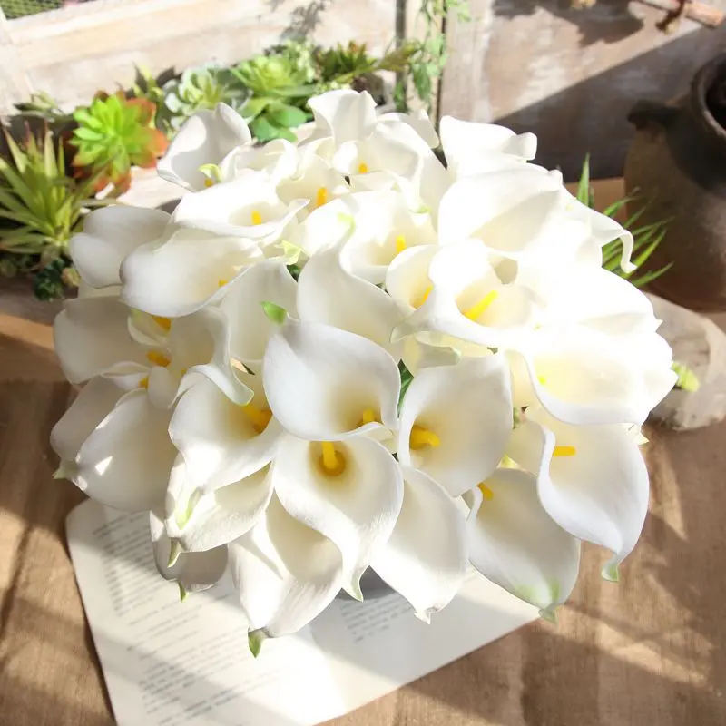 10piece Real Touch Calla Lily Artificial Flowers Wedding Decoration Party Supplies Fake Flowers Christmas Decoration