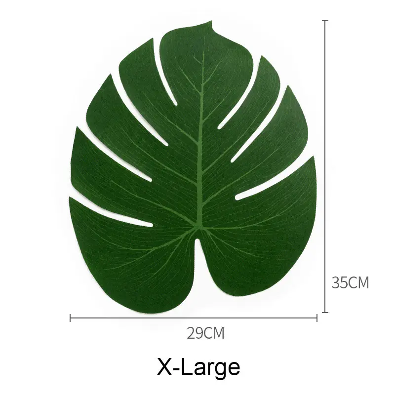12pcs/Lots Artificial Tropical Monstera Palm Leaves Simulation Leaf for Hawaiian Theme Party Home Garden Decoration Fake Leaves