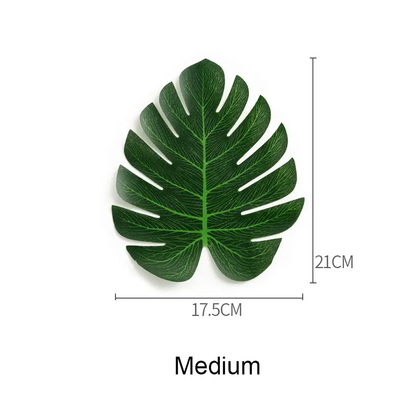 12pcs/Lots Artificial Tropical Monstera Palm Leaves Simulation Leaf for Hawaiian Theme Party Home Garden Decoration Fake Leaves