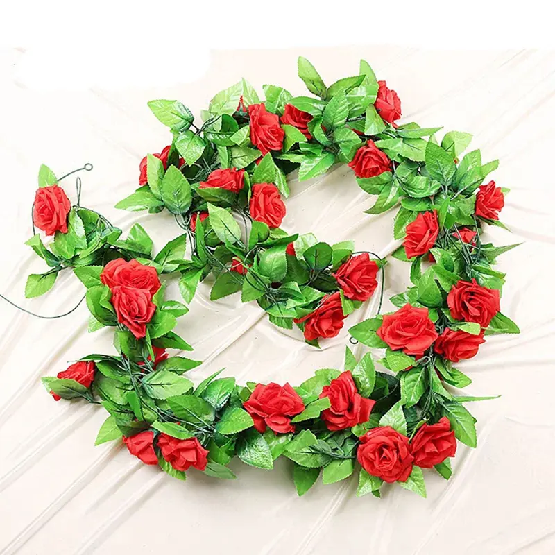 90cm Artificial Green Plants Hanging Ivy Leaves Radish Seaweed Grape Fake Flowers Vine Home Garden Wall Party Decoration