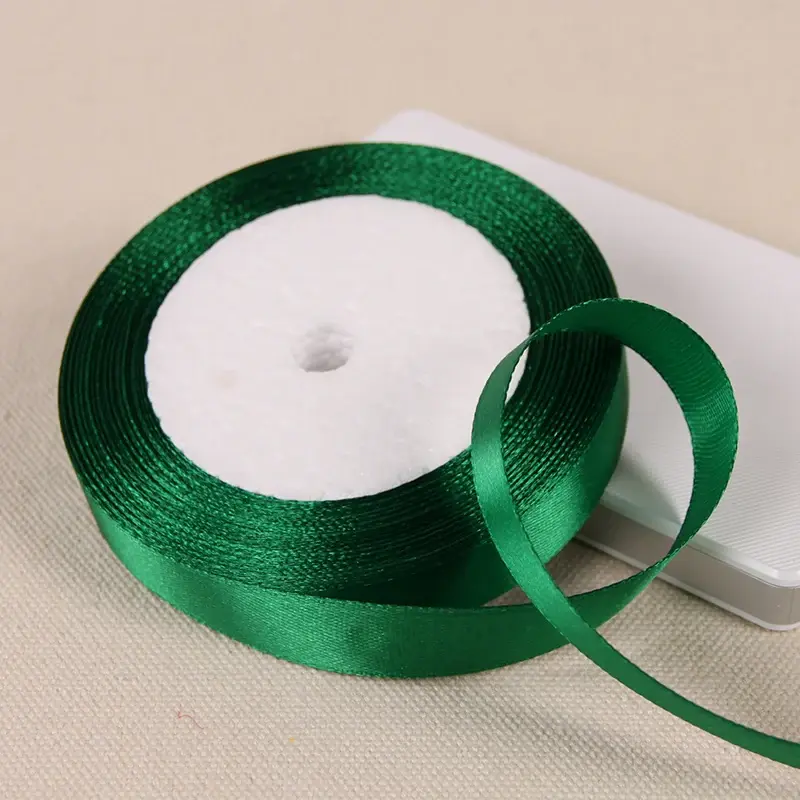 6mm 10mm 15mm 20mm 25mm 40mm 50mm Green Single Face Satin Ribbons DIY Handmade Crafts Supplies Wedding Decoration Gift Wrapping