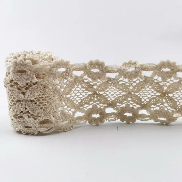 10yards Cotton Lace White Beige Cotton Lace Ribbon DIY Handmade LACE TRIMS Garment Accessories