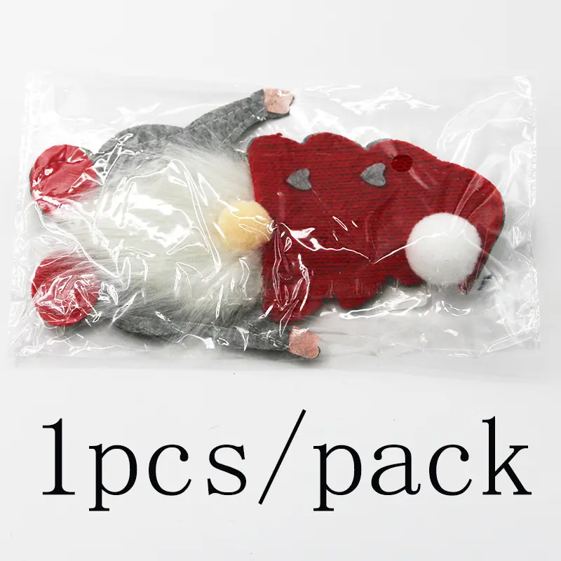 (1pcs)16 * 11cm Christmas Cutlery Decoration Faceless Knife And Fork Cover Santa Claus Felt Table Cover Decorations DIY Handmade