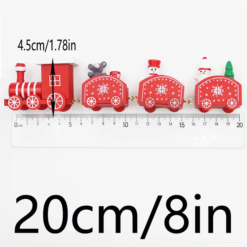 (1 Piece/pack) Christmas Train Gift Display Window Display Mini Desktop Wooden Festive Atmosphere Scene Decorations DIY