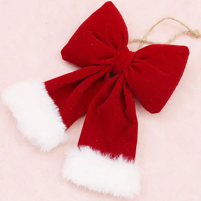 (1 Piece/bag) 15cm Red Velvet Bow With Decorative Hair Clip DIY Festive Cute Tie Handmade Pendant