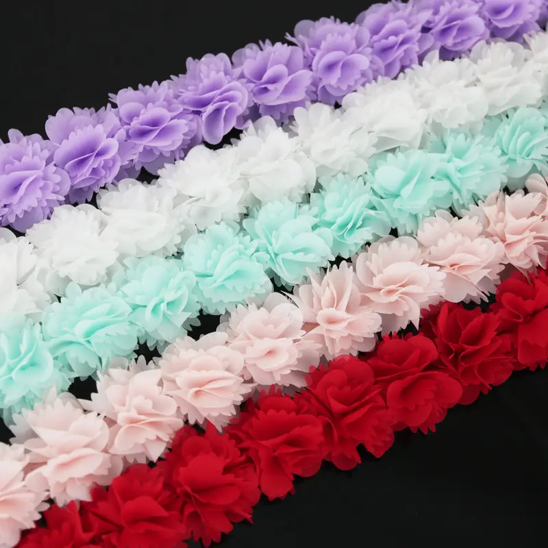 (1 meter) Chiffon Lace Fabric Ribbon Decoration Flower Clothing Accessories Gift Ribbon Crafts Nonwoven Foundation Lace