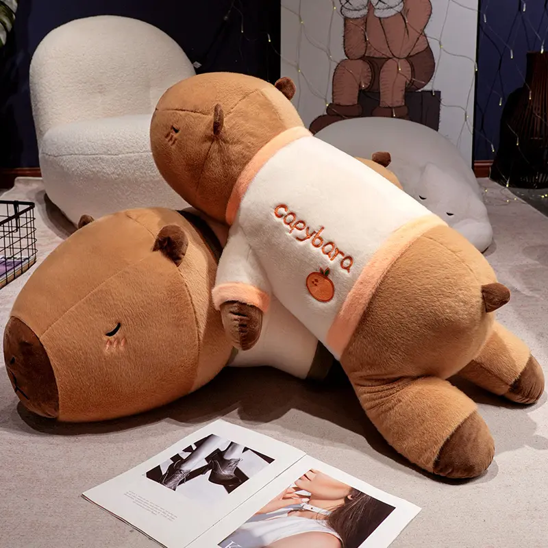 75-100cm Kawaii Big Capybara Plush Toy Pillow Capibala Animal Soft Stuffed Toy Cute Cushion Doll Kids'S Toy Girl Holiday Gifts