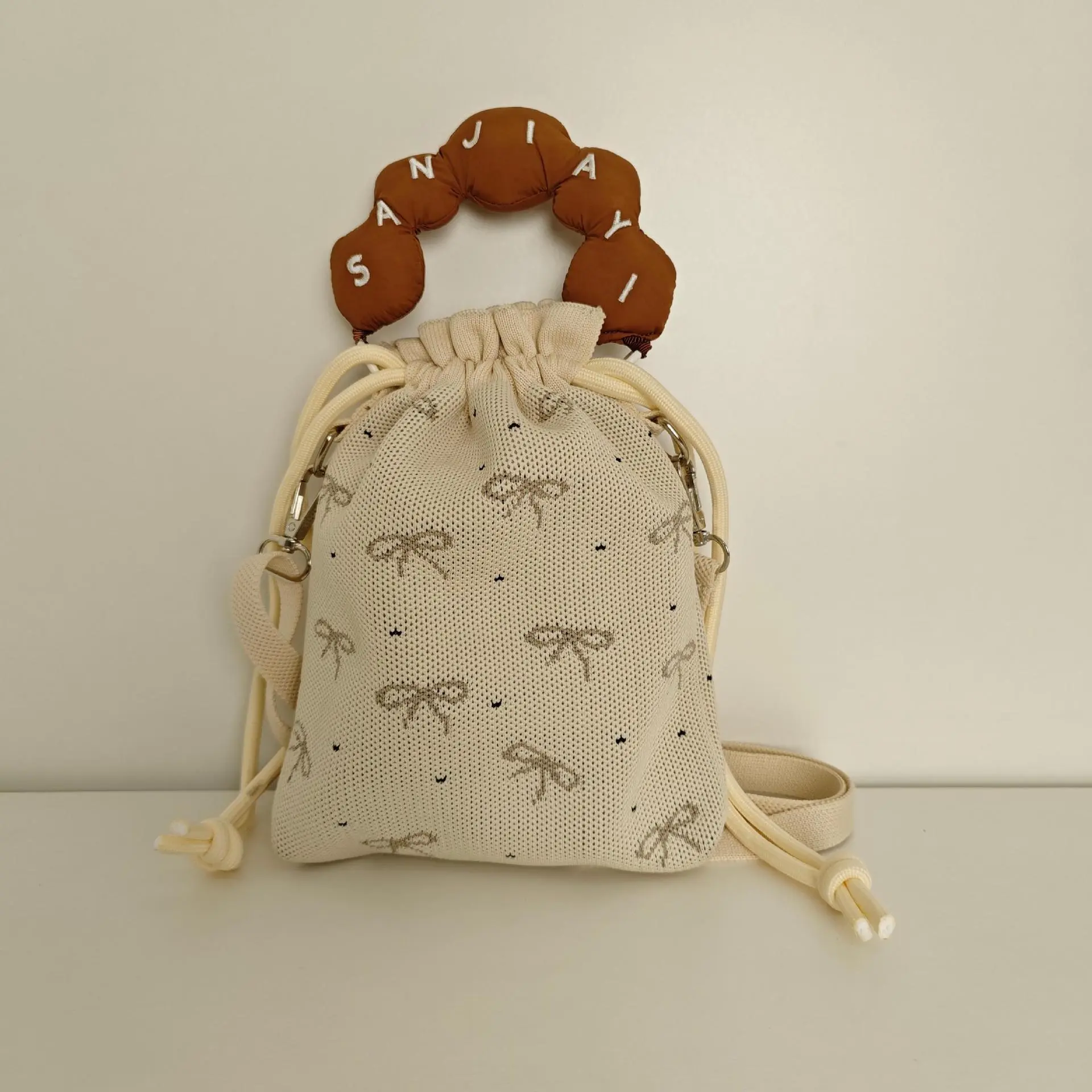 Premium Crochet Handbag - Multiway Knit Shoulder Bag, Elegant Eco Tote for Work/Weekend, Stretchable Storage