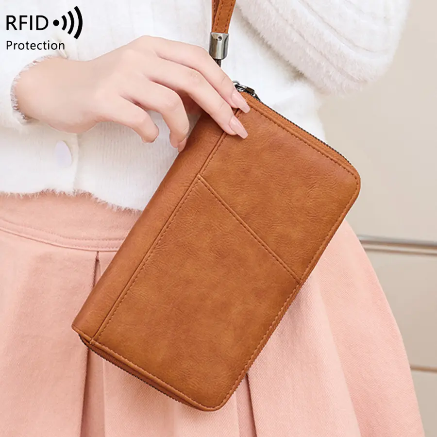 Fashionable RFID passport clip front pocket multifunctional PU leather passport cover holder passport wallet travel accessories