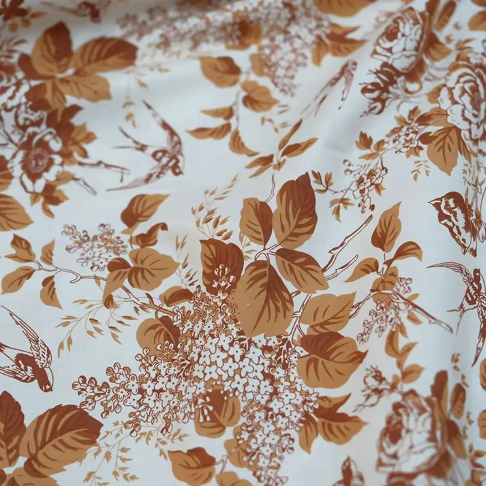 145*50cm Classic Blue White Porcelain Rose Poplin Cotton Fabric For Sewing DIY Children Wear Clothing Women Dress Shirt Material