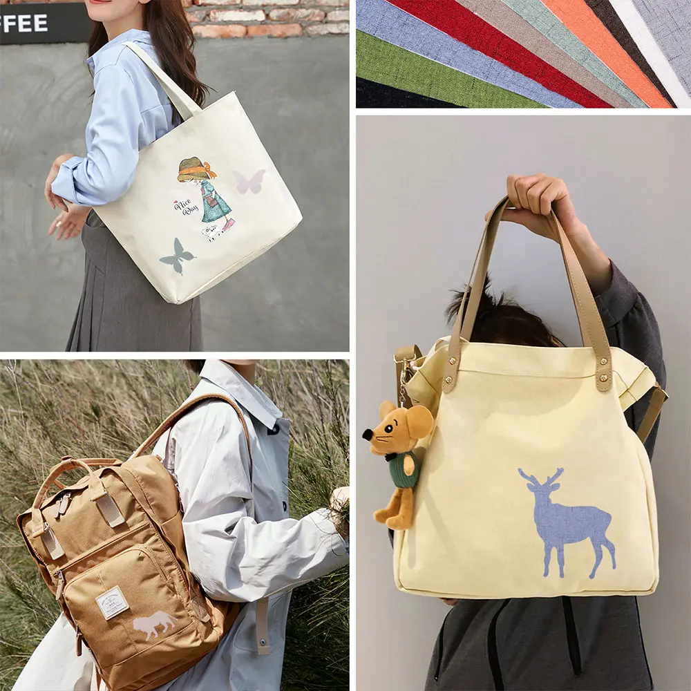 8 x 9.8in 10 Colors Repair Self Adhesive Imitate Linen Type Patches For Schoolbag Cloth Bag Cushion Faux Linenette Sticker Patch