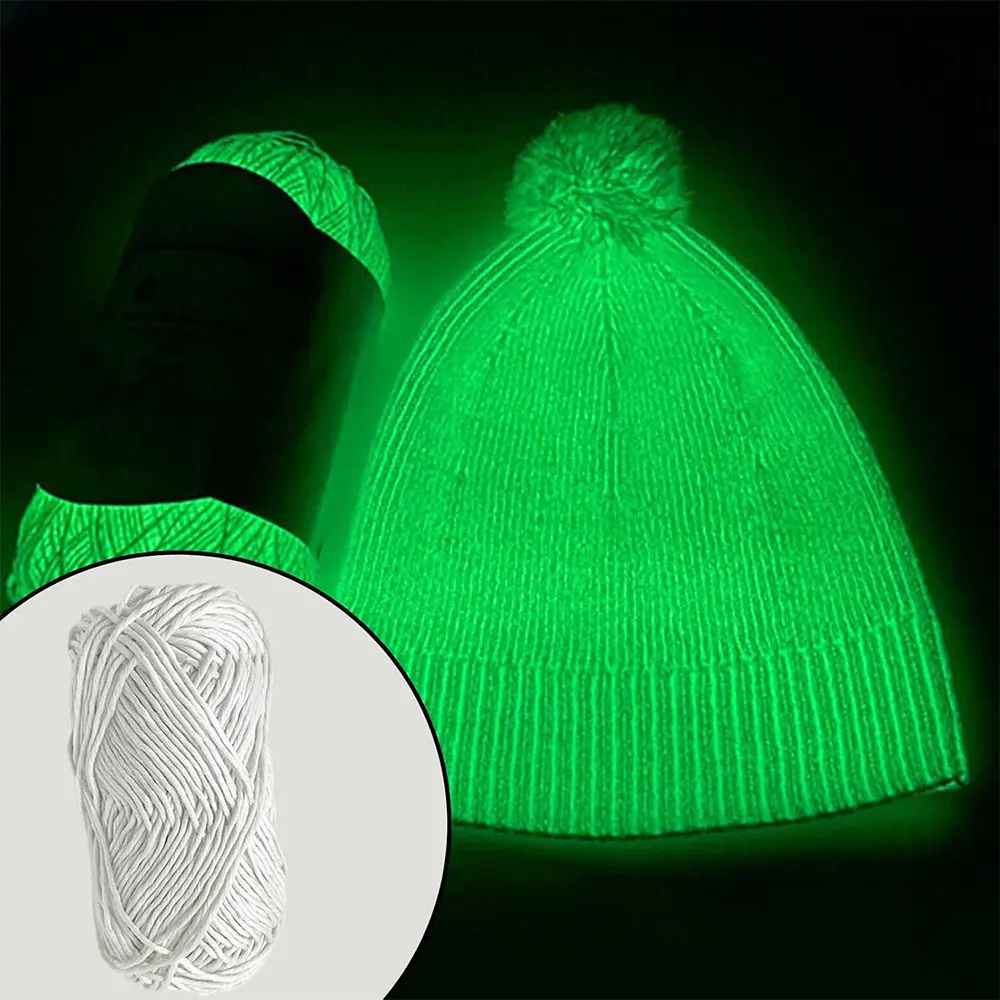 50g/Ball Glow in the Dark Yarn 2mm Polyester Luminous Yarns Knitting Sweater Hat Carpet Doll Glowing Thread Handmade Materials