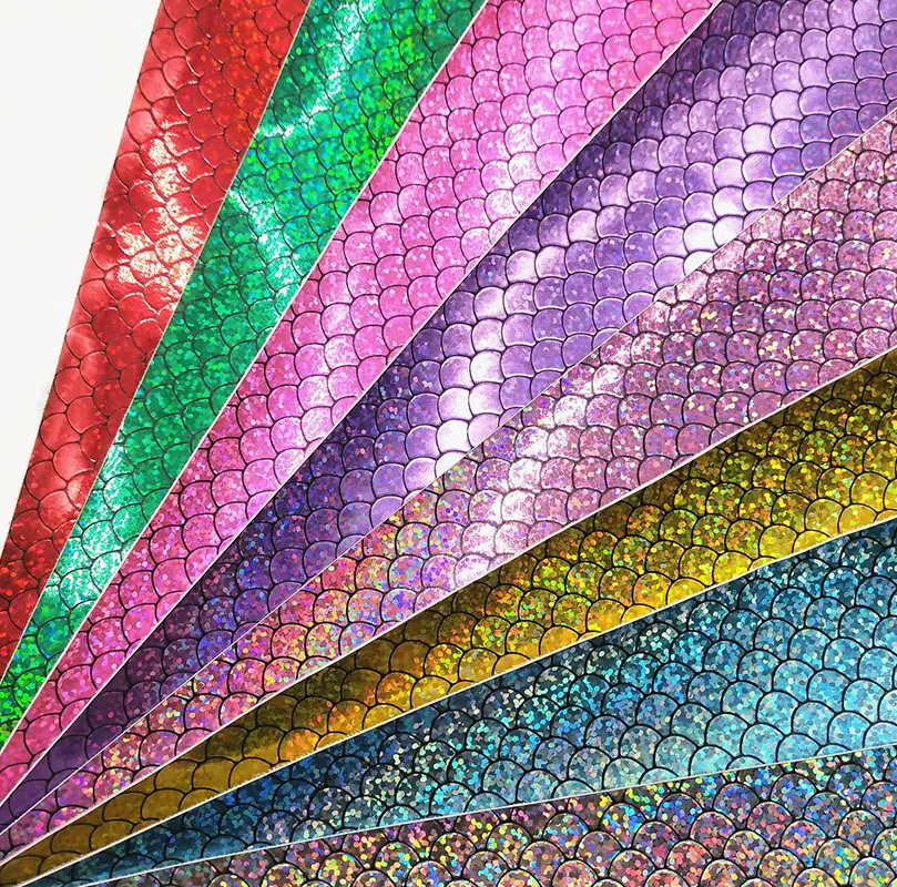 Sparkle Mermaid Fabric PU Faux Leather DIY Craft Brooch Bows GIFT Handmade Earring Craft Making Decoration Material Upholstery