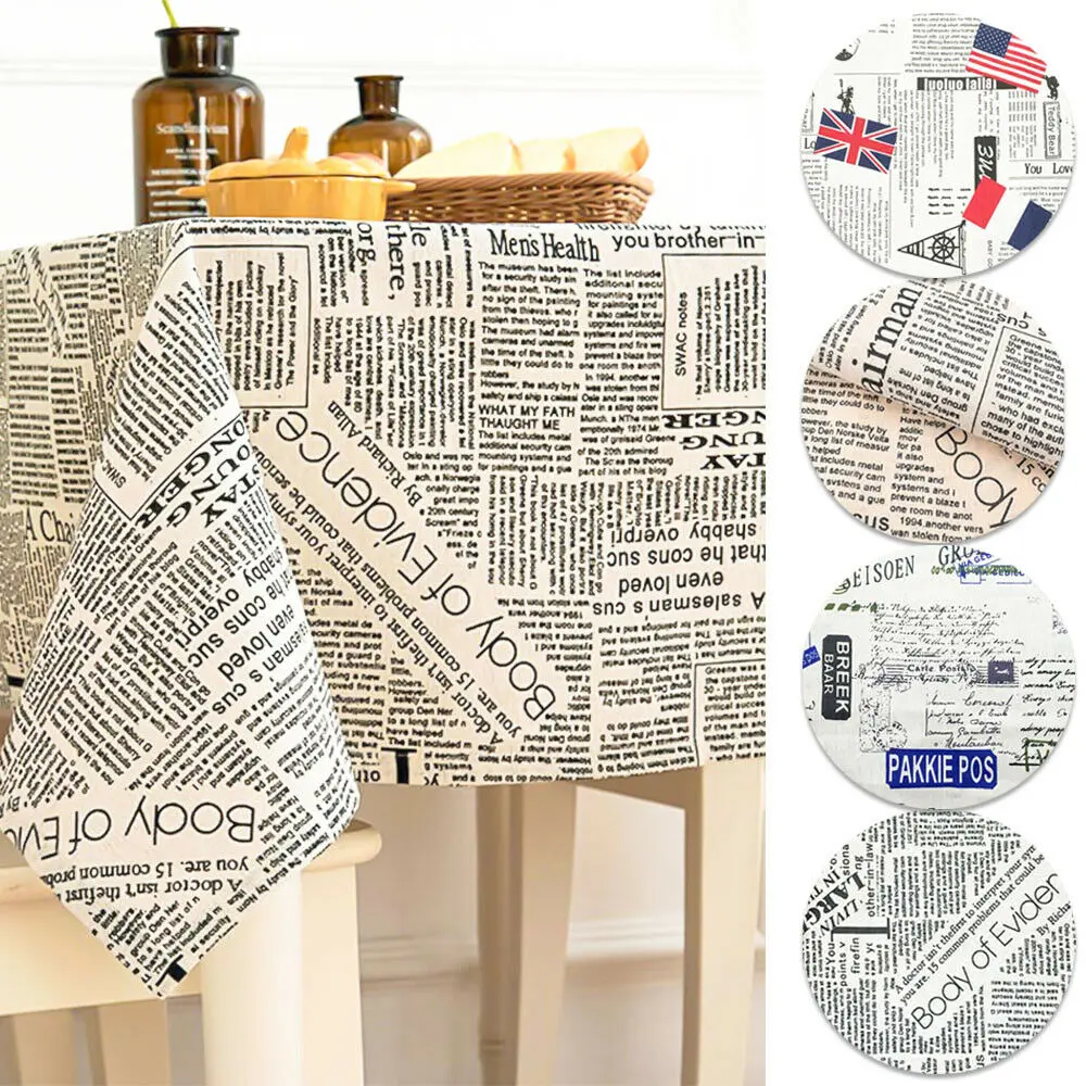 Newspaper Printed Fabric Quilting Cloth Cotton Linen For DIY Sewing Tablecloth Cushion Placemat Storage Bag Handicraft Materials