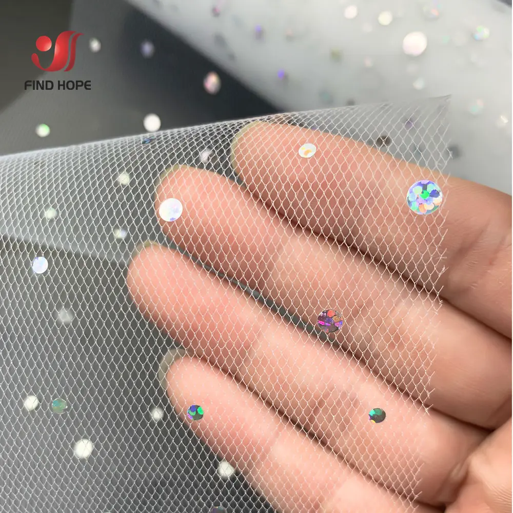 6in x 10 Yards Rainbow Glitter Solid Tulle Rolls Sequin Tulle Netting Fabric for Tutu Skirts Sewing Birthday Wedding Party Decor
