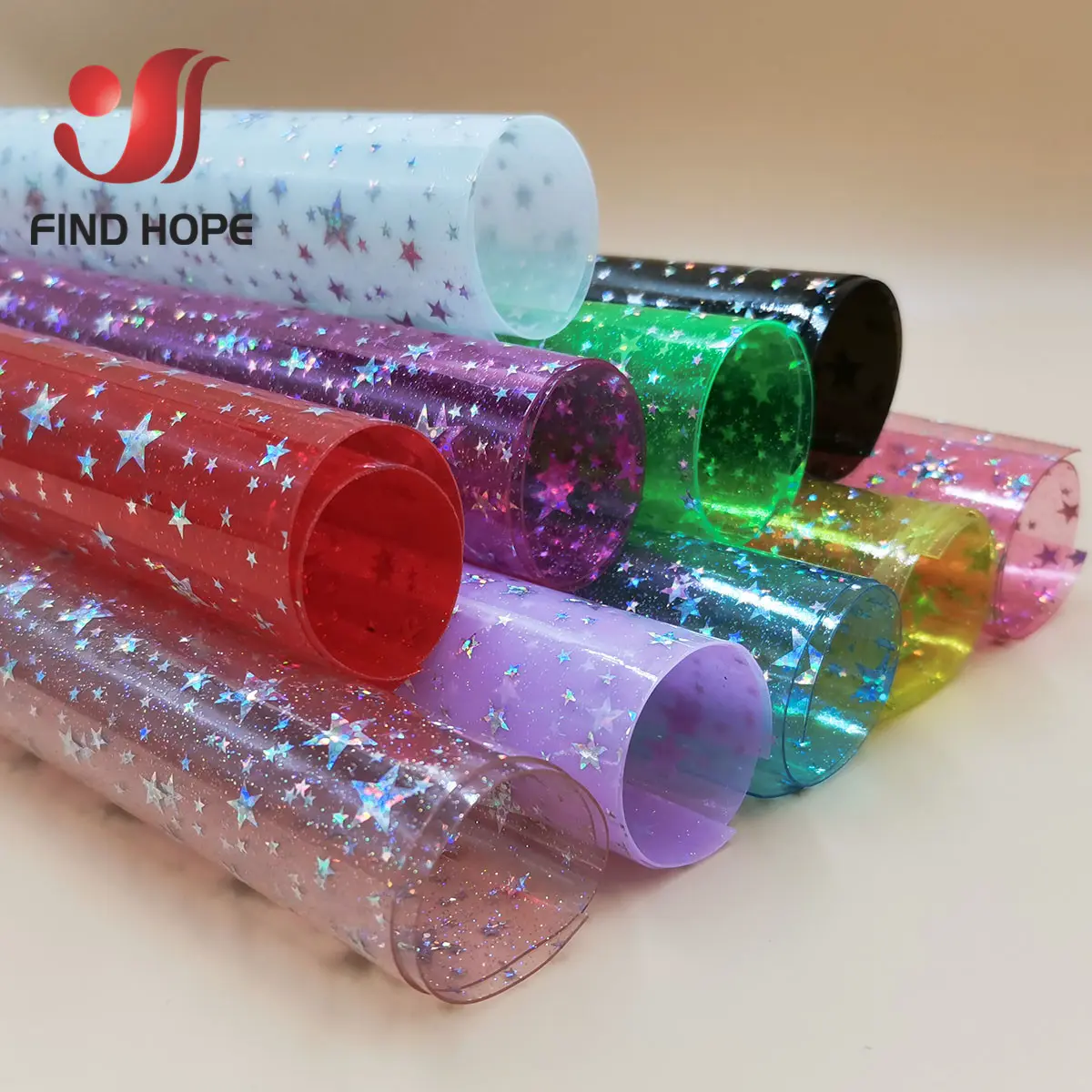 A4 Transparent PVC Vinyl Stars Fabric Sheets Laser iridescent Hologram Shiny DIY Handmade Bows Decor Craft Bag Earring Material