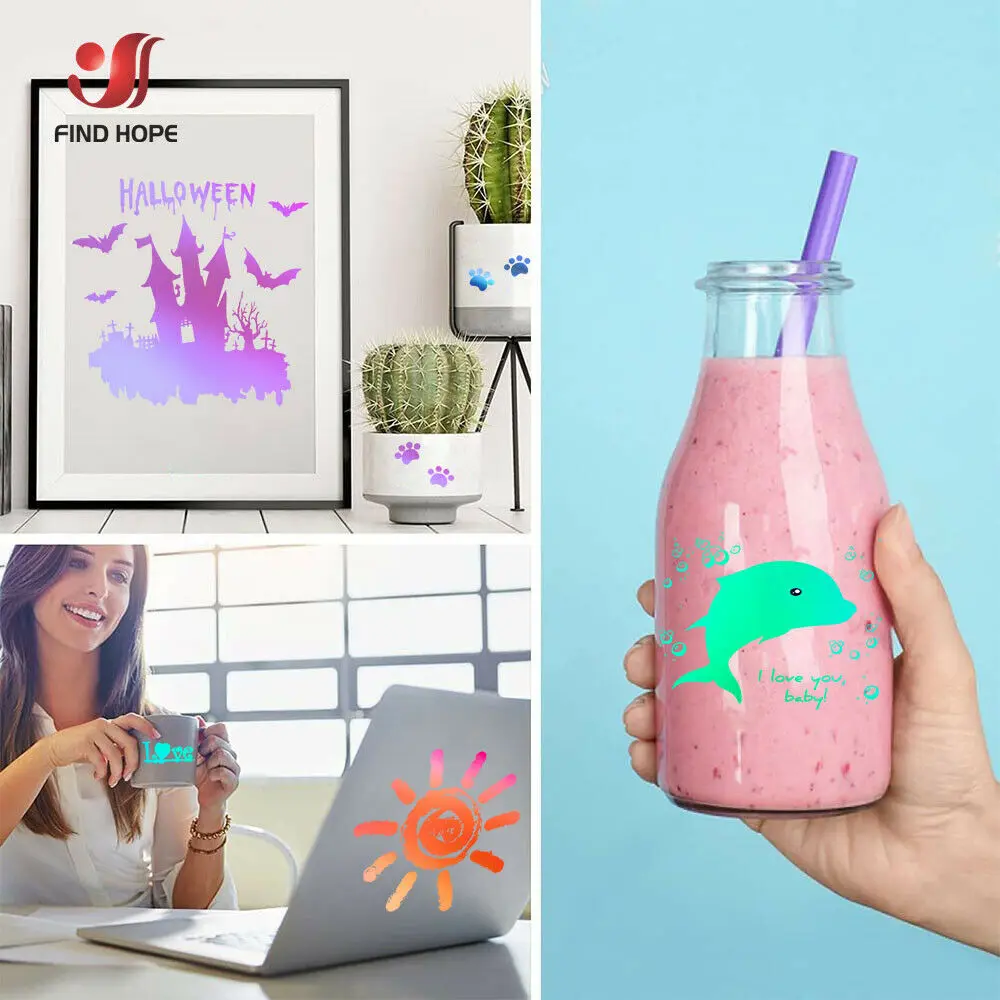 Chameleon Color Changing Adhesive Vinyl Film Roll 4 Colors for Car Decal Stickers Mugs Laptop Cutting Machine DIY Craft Hot Sale