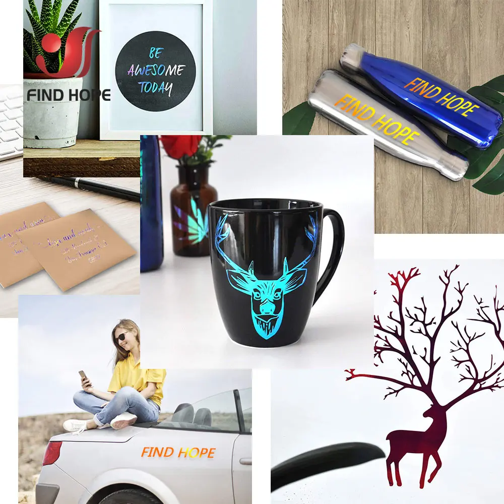 Holographic Self Adhesive Permanent Vinyl Iridescent Silver Film Craft Peel and Stick Cutting Vinyl Cup/Wall/Glass Logo Letters