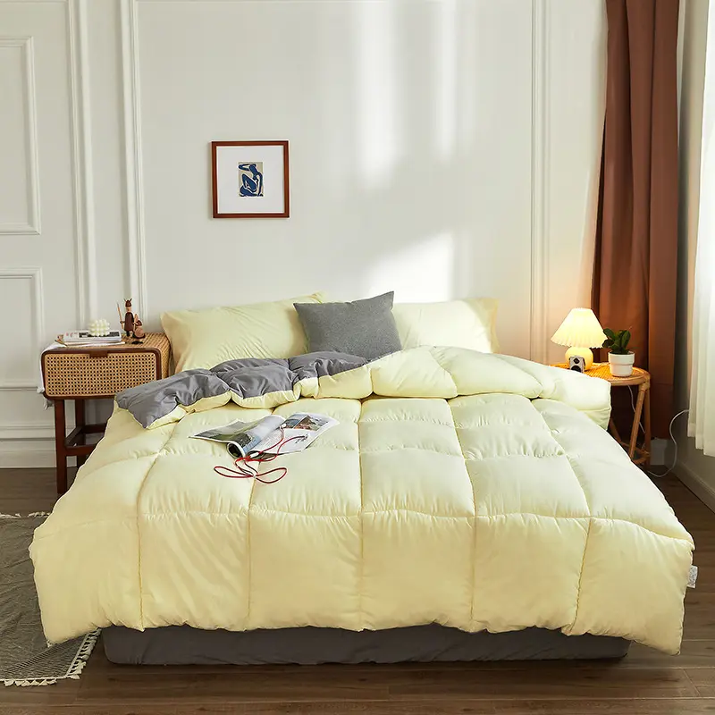 White Polyester Comforter For Winter Spring Autum,USA King Thick Quilted Blanket,Solid Grey Home Hotel Comforter Drop Shippping