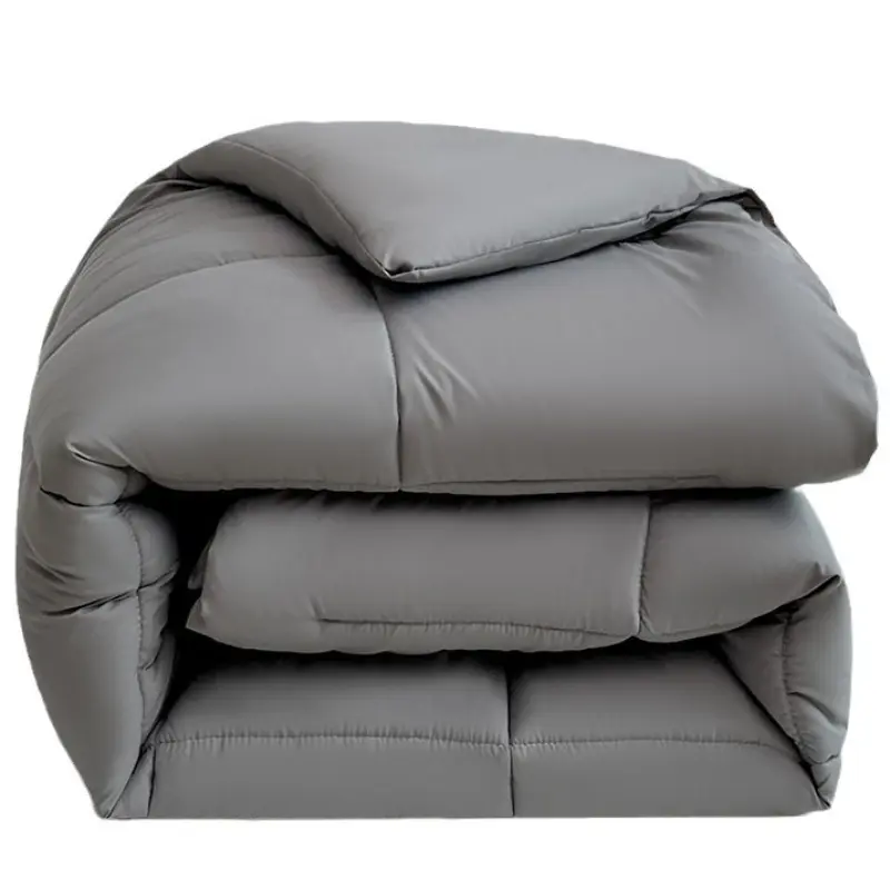 White Polyester Comforter For Winter Spring Autum,USA King Thick Quilted Blanket,Solid Grey Home Hotel Comforter Drop Shippping