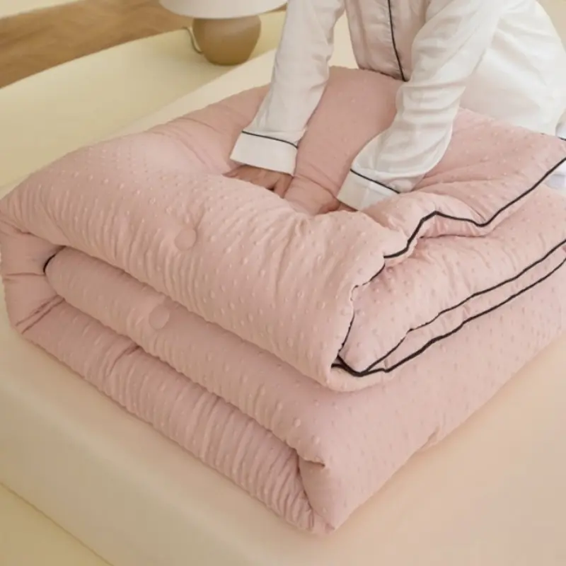New Four Season Dot Comforter,Kintted Cotton Winter Soybean Quilt Core Thicken Blanket For Single Double Bed,King,Drop Shipping