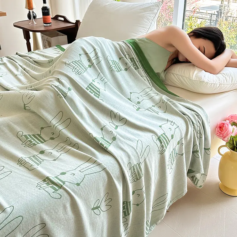 100% Bamboo Fiber Blanket Cooling Air Condition Quilt Breathable Summer Comforter Soft Skin-friendly Adult Baby bedding 100*150