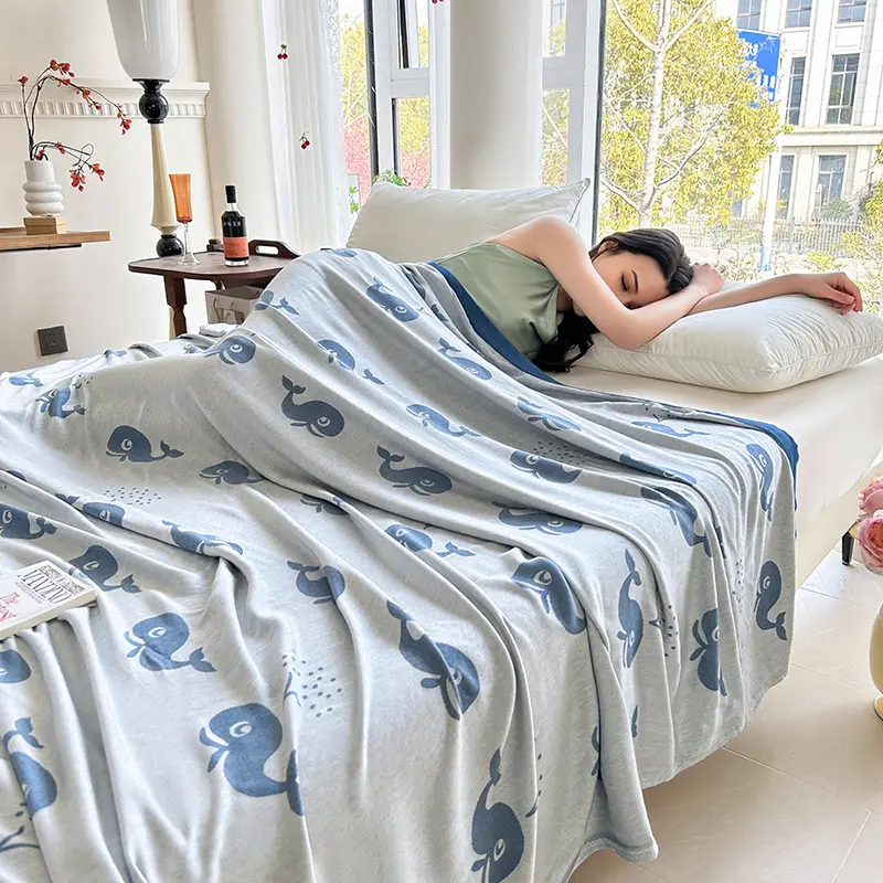 100% Bamboo Fiber Blanket Cooling Air Condition Quilt Breathable Summer Comforter Soft Skin-friendly Adult Baby bedding 100*150