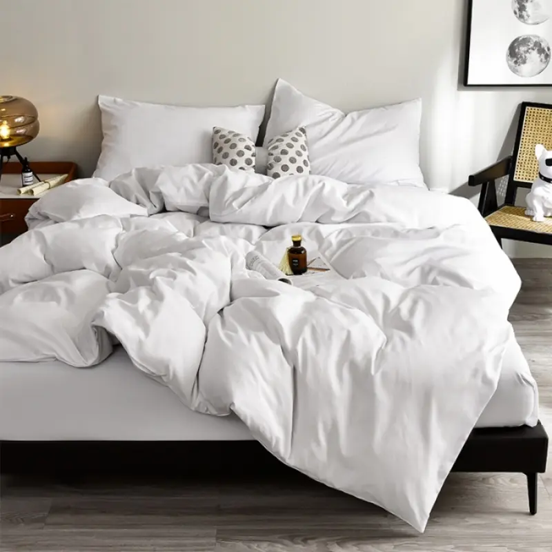 Black Bedding Set Microfiber Duvet Cover Set Sheet Pillowcase Home Bedclothes 3/4pcs Queen King Home Linens