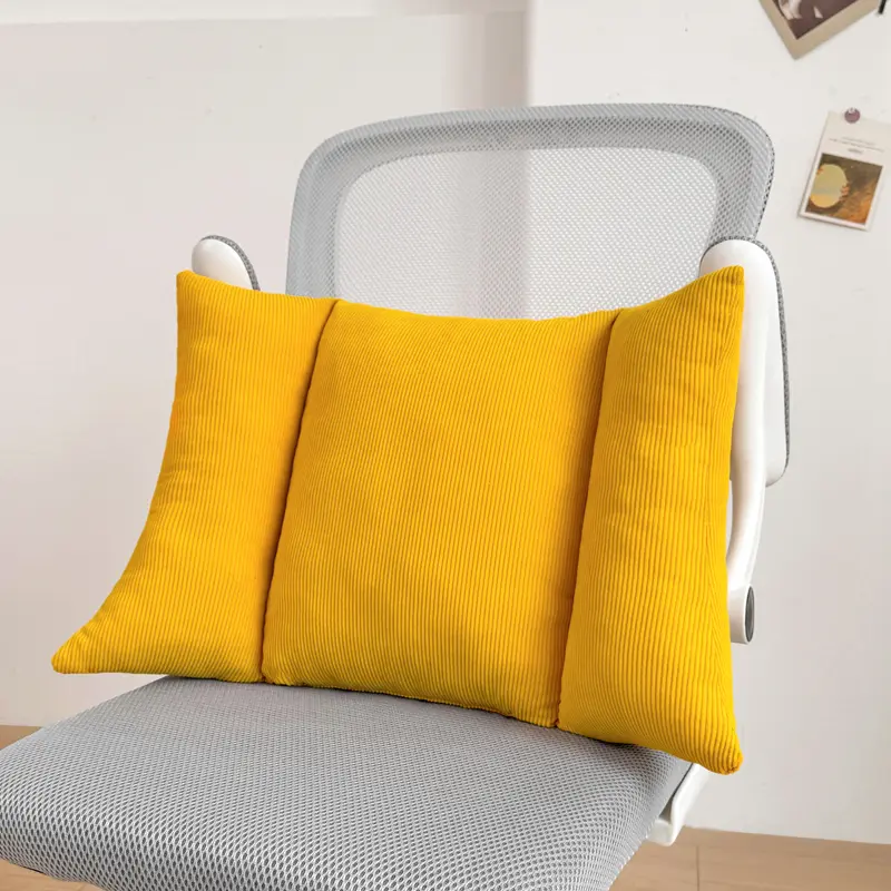 Seat Back Support Lumbar Pillow Sofa Corduroy Waist Cushion for Home Office Car Chair Decor Drop Shipping cojines para sillaa