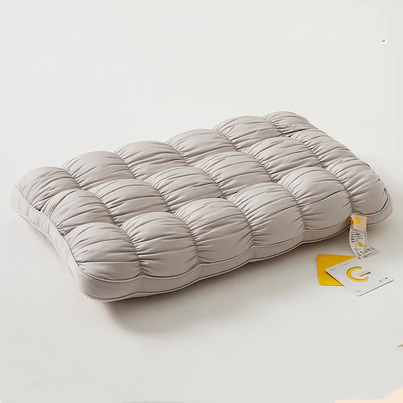 New French Cloud 3D Bread Pillow for Home Hotel,Sleeping Bed Pillow, AdultNeck Health Care Pillow,Solid White Yellow Grey.48*74