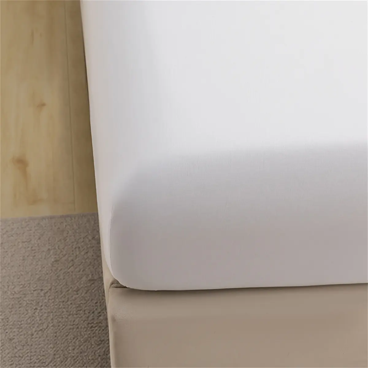 Cotton&Polyester Sheet Set White Hotel Bedding Set Solid Top Sheet + Mattress Cover + Pillowcase Home Customized Size Bed Sheet