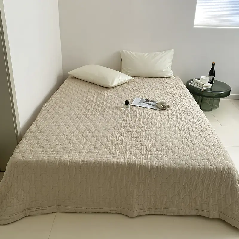 1pc Korean Style Summer Quilt,Thin Air Condition Comforter,Quilted Blanket Bed Cover Home Brief Bedspread Bedding 200*230m Full