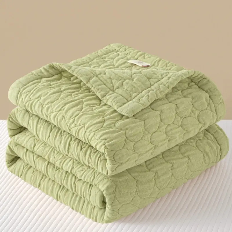 Breathable Pure Cotton Gauze Throw Blanket Quilted Heart Rose Towel Thread For Sofa Plane Baby Adult Summer Quilt Drop Shipping