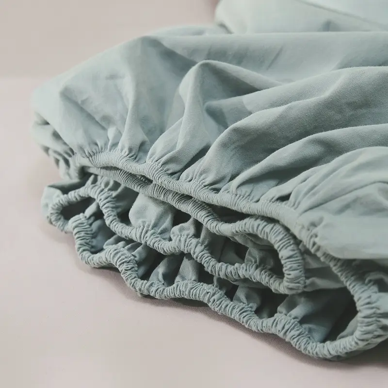 1pc 100%Cotton Fitted Sheet Modern Solid Mattress Cover With Elastic Rubber 180*200 Full Size Anti-Pull Bed Linen Drop Shipping