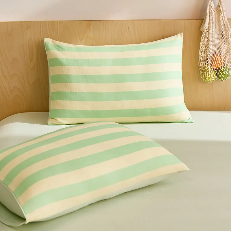 2pcs/lot Sleeping Pillowcase 100%Cotton Gauze Pillow Cover Modern Stripe Soft Breathable Home Bed Pillowslip 48*74 Drop Shipping