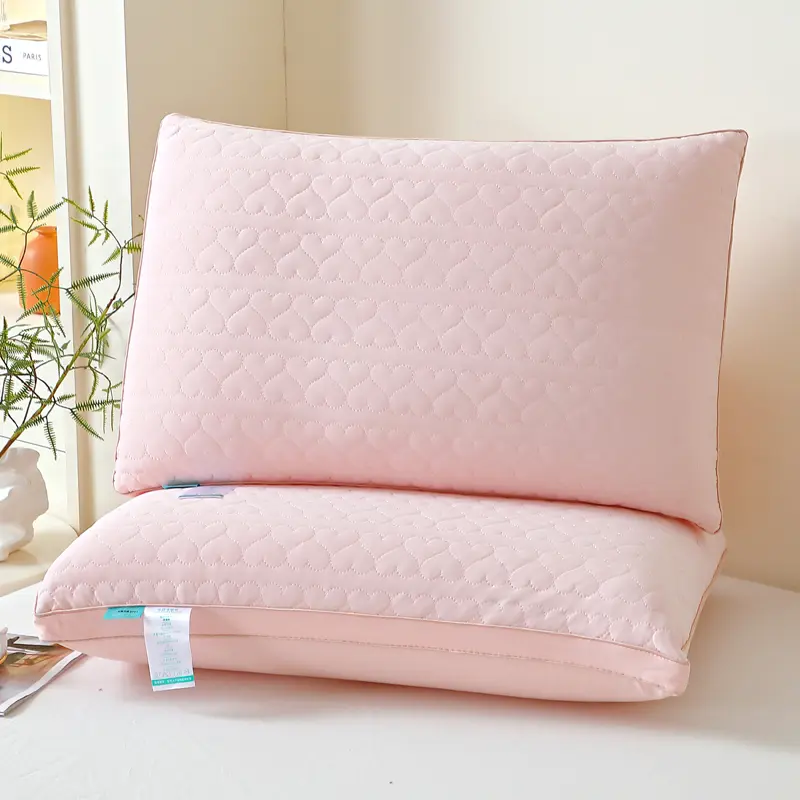 1pc Cooling Ice Silk Face Sleeping Pillow for Adult Neck Health Care Low Pillows Home Bed Cushion Pink Blue Grey Color 48x74cm