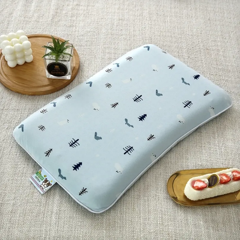 Natural Latex Pillow For Kids Neck Support 44*27cm Pillow Inner With Pillowcase Cartoon Drop Shipping Boy Girl Latex Pillows