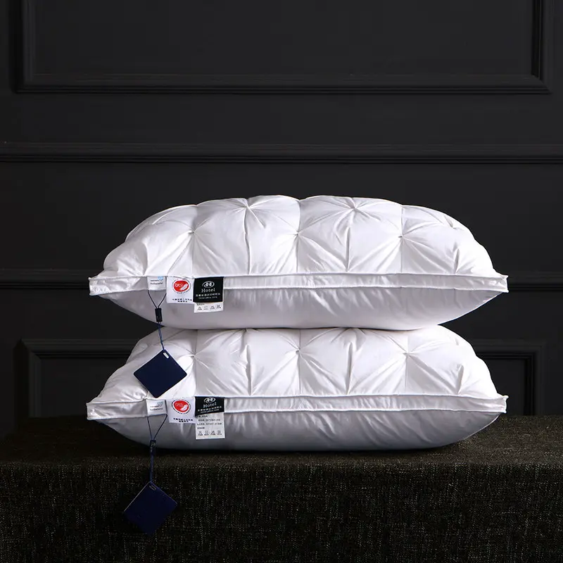 White 95% Goose Down Pillow Grey Pure Cotton Pillowcover 3D Bread 5-Star Hotel  Sleep Pillow Low-Mid-high Pillows Drop Shipping