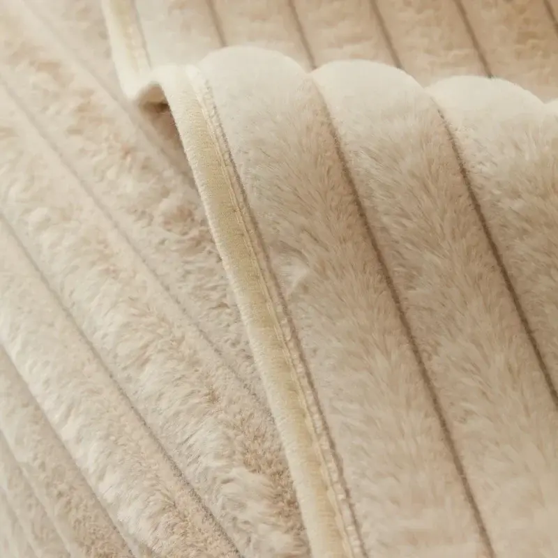 Winter Warm Thick Plush Couch Cover L-shaped Sectional Anti-slip Sofa Cover Super Soft Rabbit Plush Quilted Sofa Towel