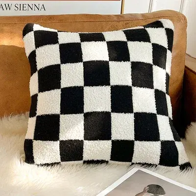 Nordic Lluxury Retro Cushion Cover Thick Velvet Plush Pillowcase 45x45cm Embroidery Pillow Case for Living Room