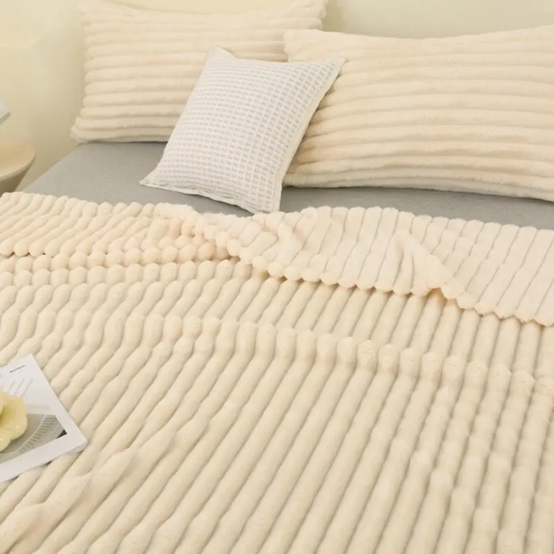 1pc Rabbit Plush Multifunctional Blanket High Weight Falei Fleece Milk Fleece Beibei Fleece Blanket