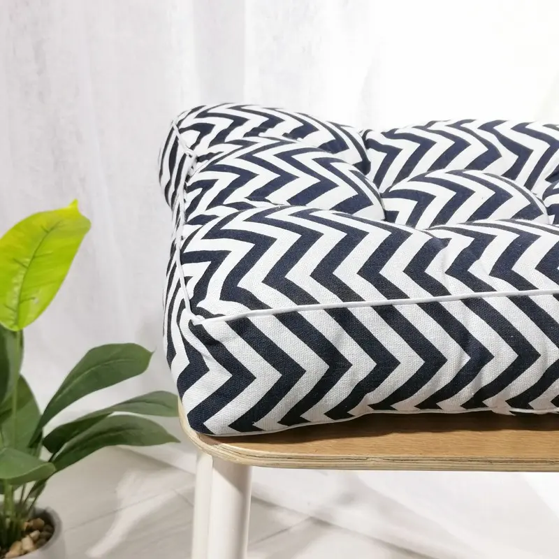 Cotton Linen Cover with PP Cotton Filler Thicken Square Chair Cushion Soft Pad Seat Cushion for Home Office 50x50x10cm