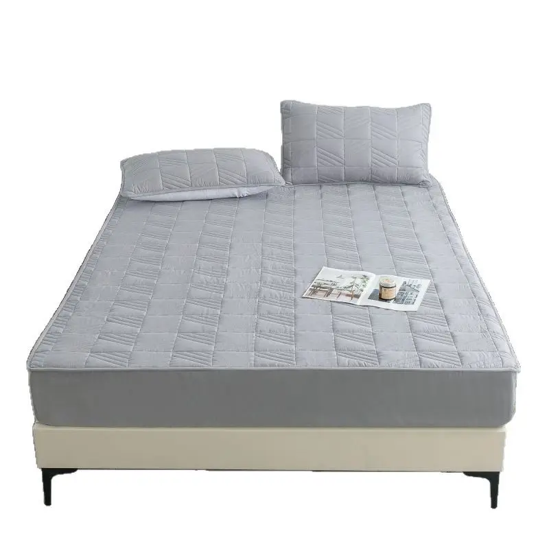 Thicken Quilted Mattress Cover  Quilted Bed Fitted Bed Sheet Anti-Bacteria Mattress Topper Air-Permeable Bed Pad