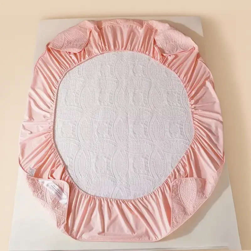 Pink Color Super Waterproof Mattress Cover Single Double King Size Customized Bed Pad Protector Cover Not Including Pillowcase