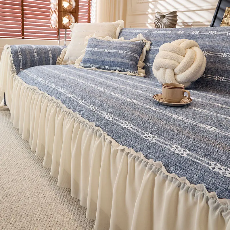1pc New Chinese-style sofa cover  one-piece light luxury  high-end sense  universal in all seasons  straight row cover