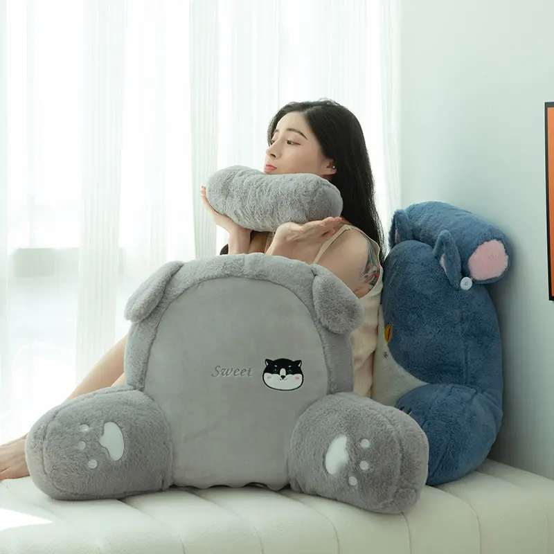 1pc Summer Bedside Cushion Pillow Backrest Dormitory Bed Reading and Playing Sofa Waist Support Office Supportive